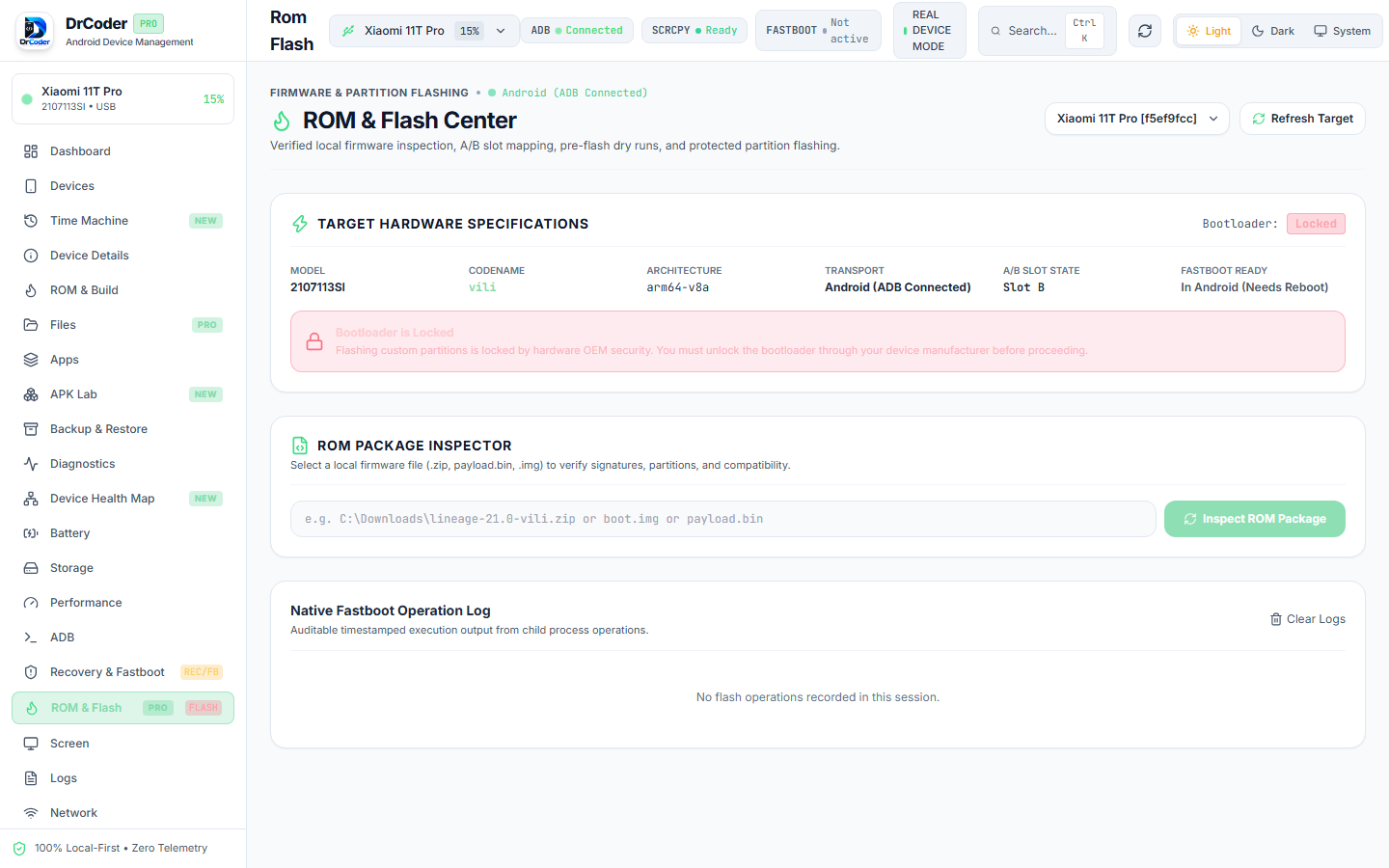 DrCoder ROM & Flash Center Interface